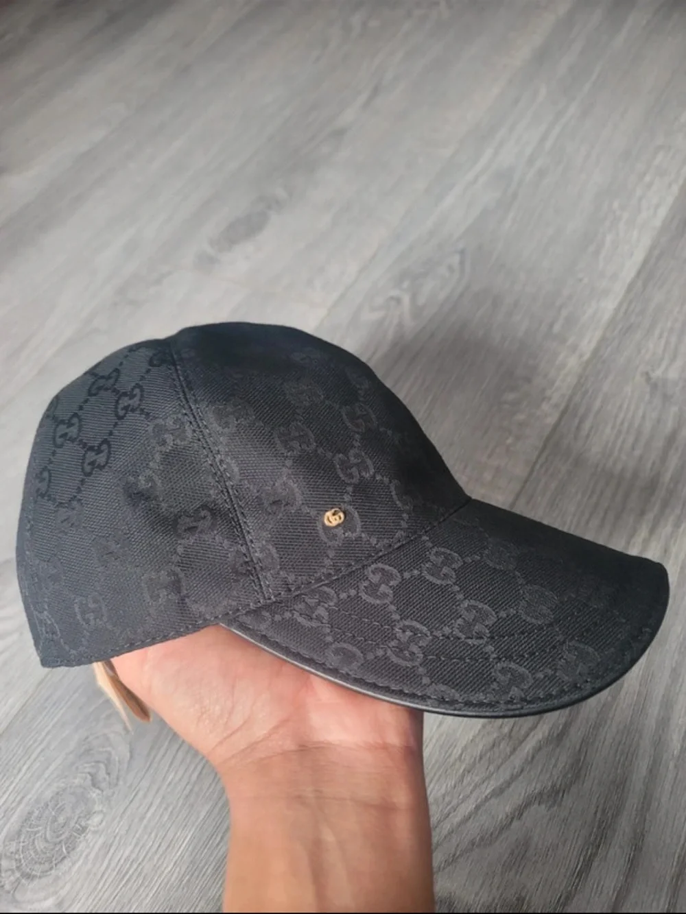 Gucci Black GG Monogram Baseball Cap